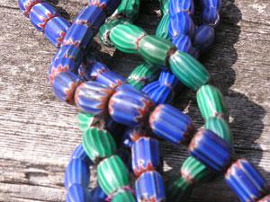 green chevron trade beads